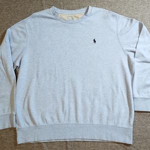 Polo Ralph Lauren Mens Crewneck Logo Sweater Size XL Light Blue Cotton GUC